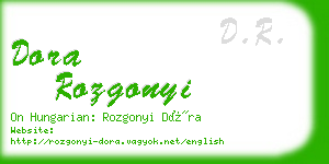 dora rozgonyi business card